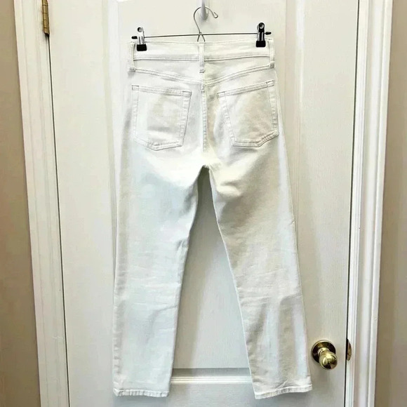 Gap Cheeky Straight Leg Jeans High  Rise Ankle Cropped Denim Off White Size 25 - Picture 5 of 16